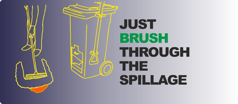 Simply brush Spill Hound through the spillage.